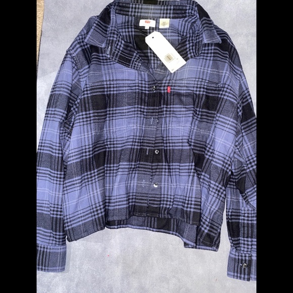 Levi's maple utility checked flannel in blue- NWT - Picture 2 of 6